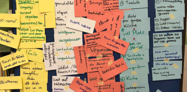 Pinnwand bei der Zukunftswerkstatt